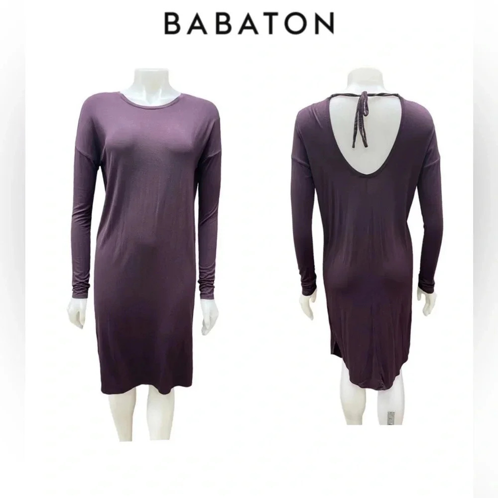 Babaton Jaco Long Sleeve Burgundy Midi Dress Size Small
